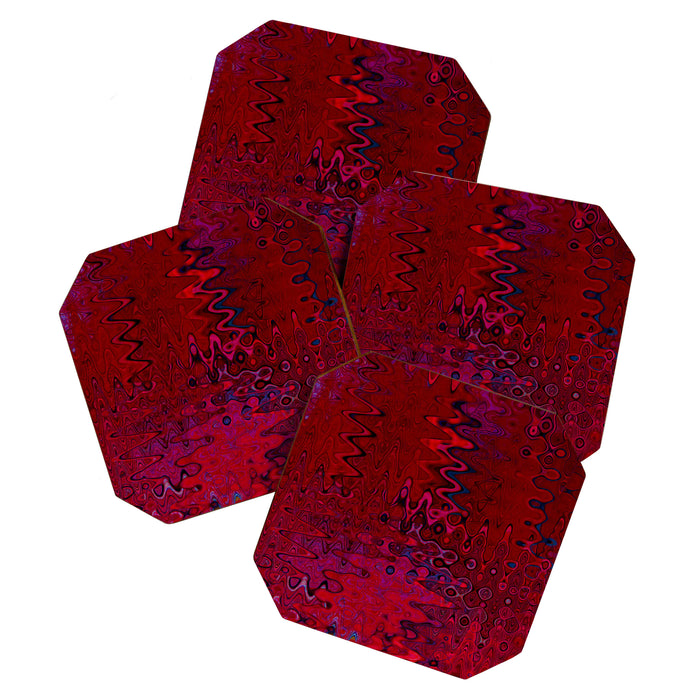 Red And Purple Abstract Painting Coaster Gallery Image 1