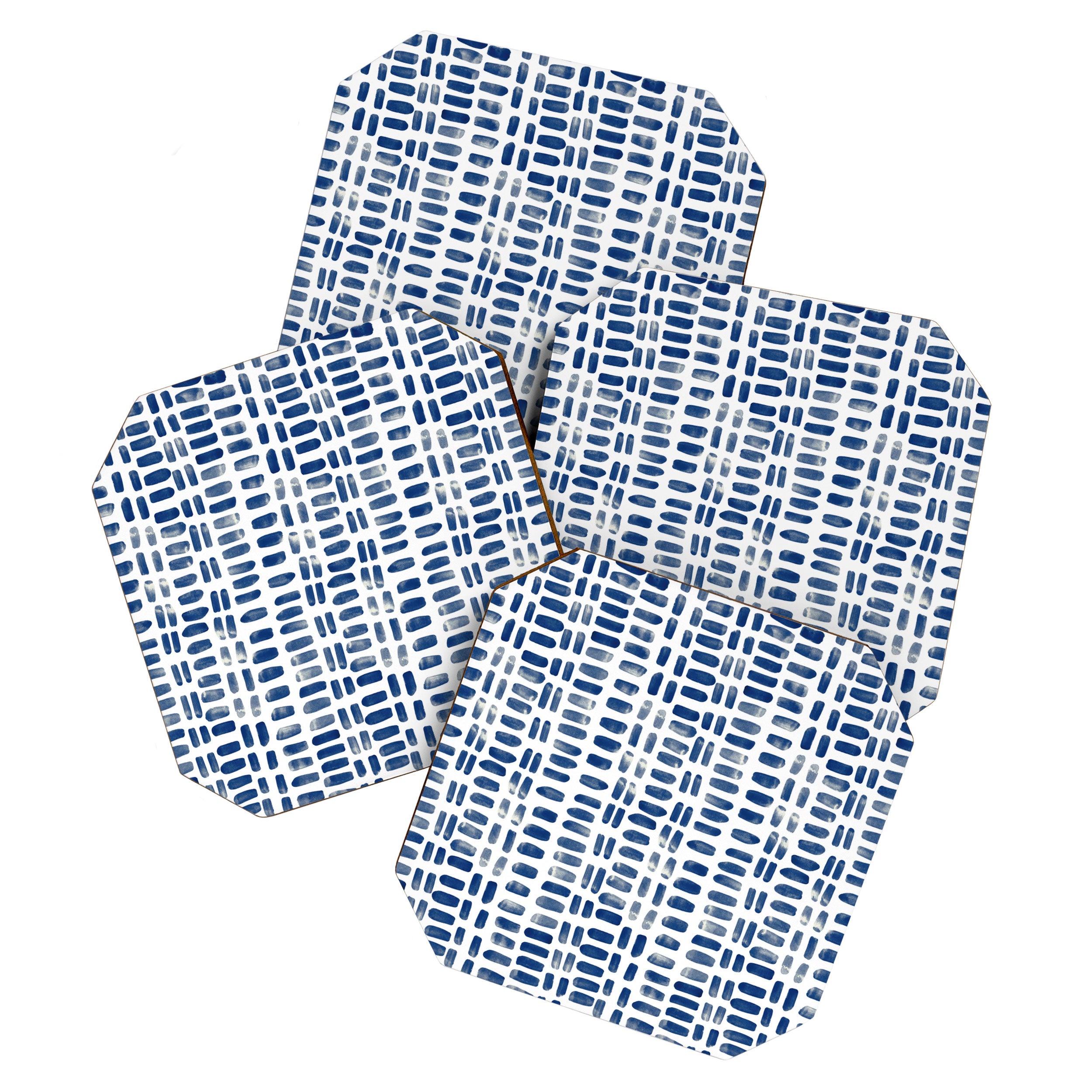 Abstract rectangles - indigo Coaster Gallery Image 1