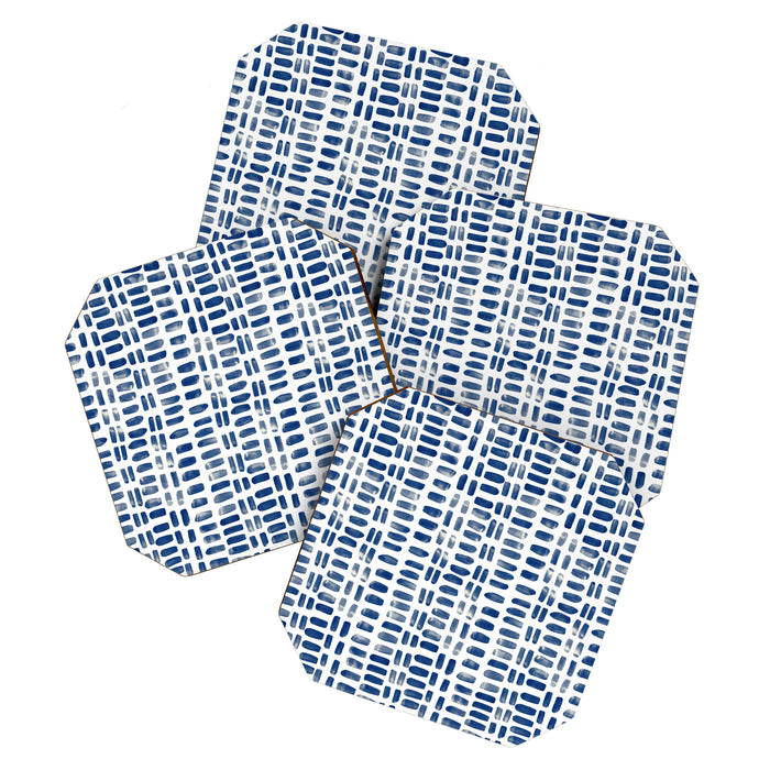 Abstract rectangles - indigo Coaster Gallery Image 1