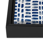 Abstract rectangles - indigo Framed Canvas Print Gallery Image 3