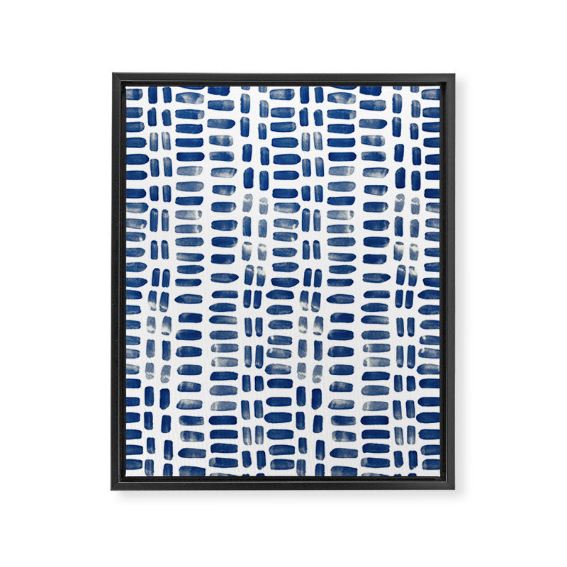 Abstract rectangles - indigo Framed Canvas Print Gallery Image 8
