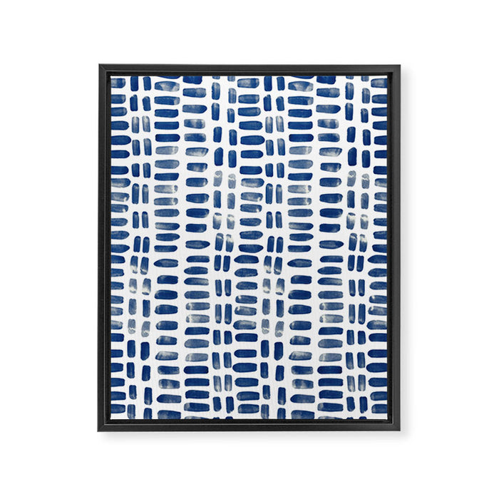 Abstract rectangles - indigo Framed Canvas Print Gallery Image 1