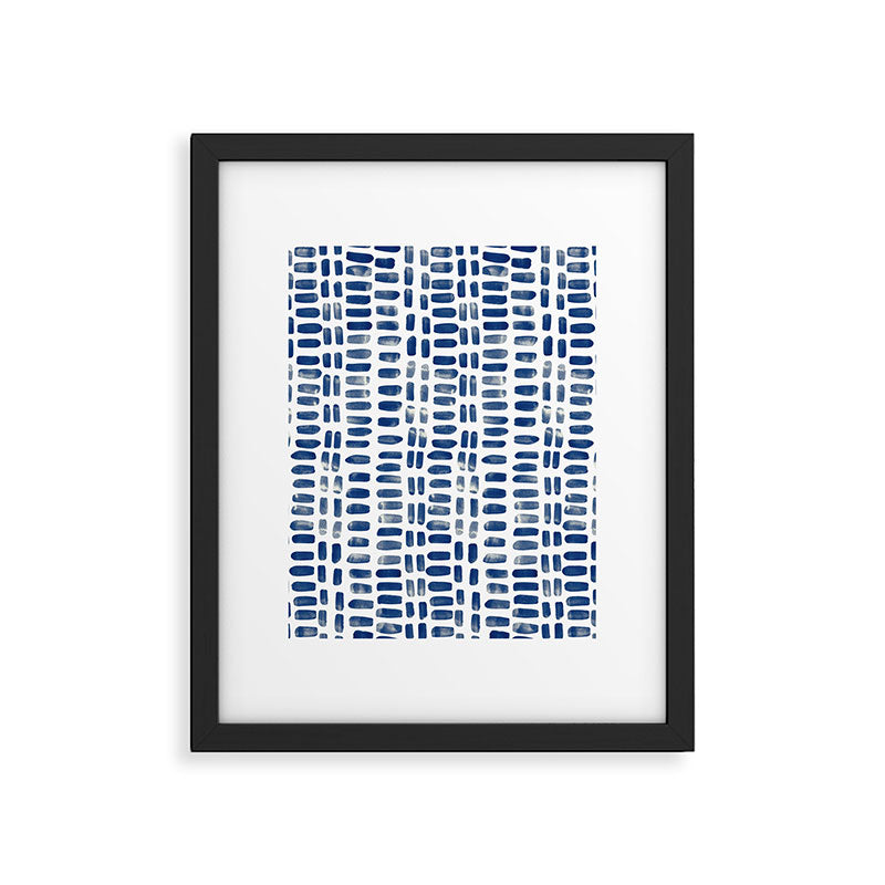 Abstract rectangles - indigo Framed Art Print Gallery Image 6