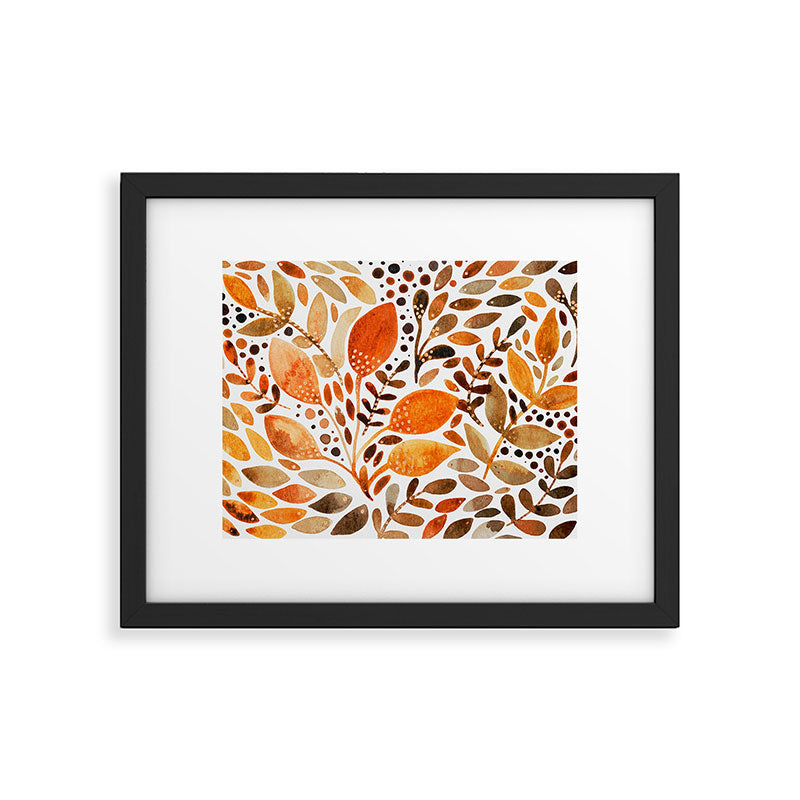 Autumn watercolor leaves Framed Art Print Gallery Image 5