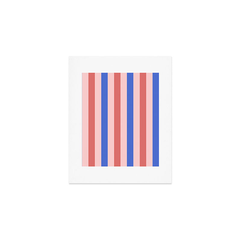 Blush and blue lines Art Print Gallery Image 1