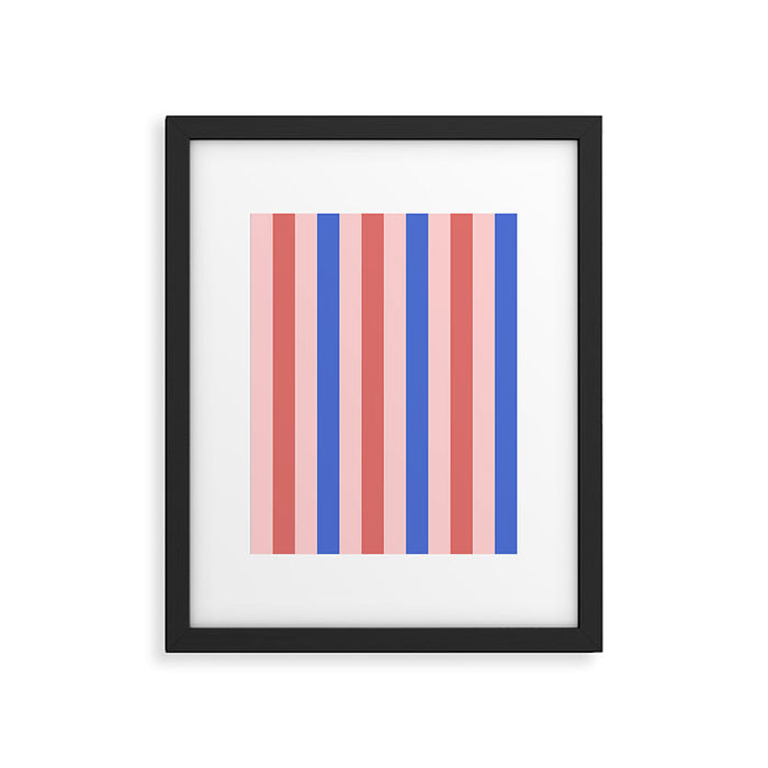 Blush and blue lines Framed Art Print Gallery Image 1