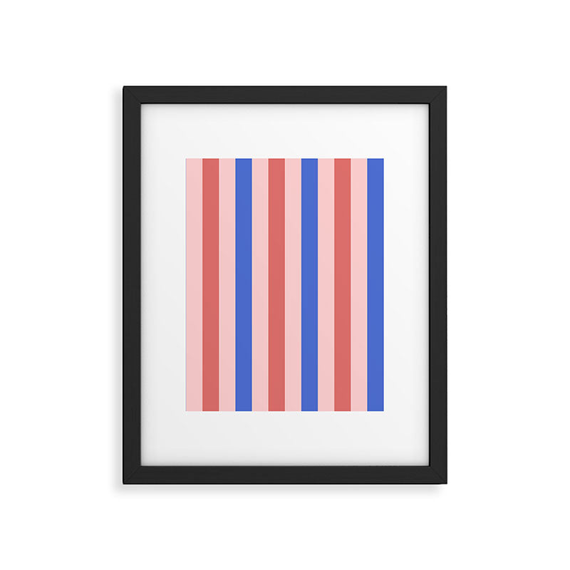 Blush and blue lines Framed Art Print Gallery Image 6