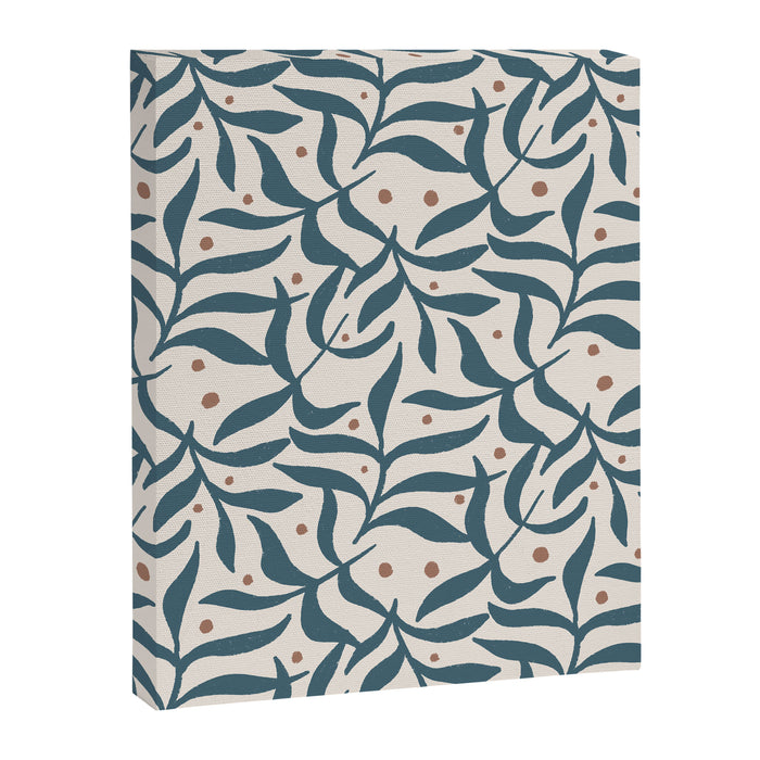 Branches and Berries - Teal and Mocha Canvas Print Gallery Image 1