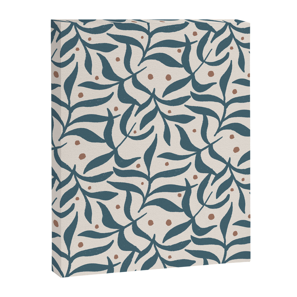 Branches and Berries - Teal and Mocha Canvas Print Gallery Image 8