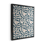 Branches and Berries - Teal and Mocha Framed Canvas Print Gallery Image 2