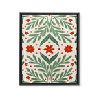 Branches and flowers -  red and green Framed Canvas Print Gallery Image 8