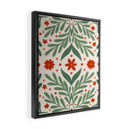 Branches and flowers -  red and green Framed Canvas Print Gallery Image 2