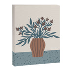 Brown Flowers in a Vase - Minimalist Floral Still Life Canvas Print Gallery Image 8