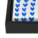 Brush stroke hearts - blue Framed Canvas Print Gallery Image 3