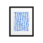 Brush stroke hearts - blue Framed Art Print Gallery Image 6