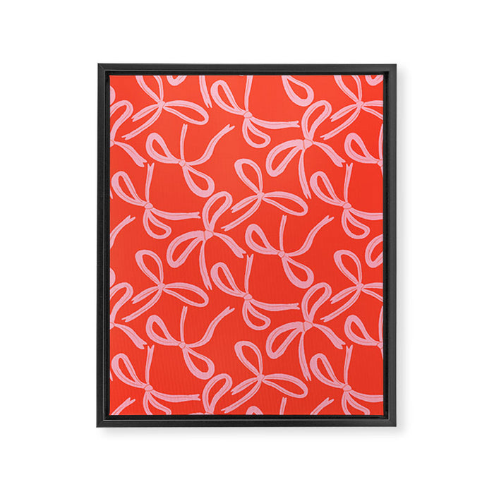 Cute textured coquette bows Framed Canvas Print Gallery Image 1
