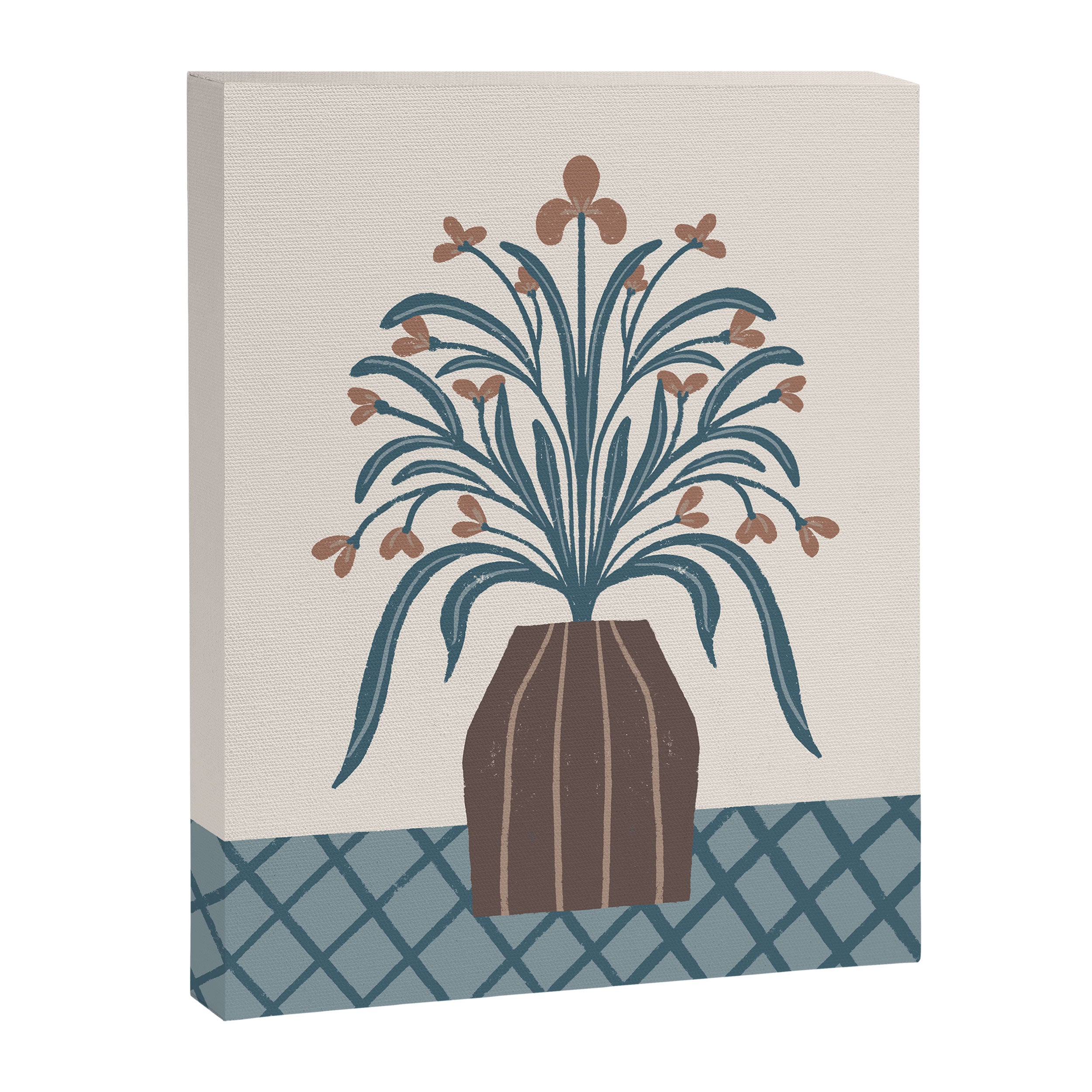 Earthy Modern Vase with Florals Canvas Print Gallery Image 6