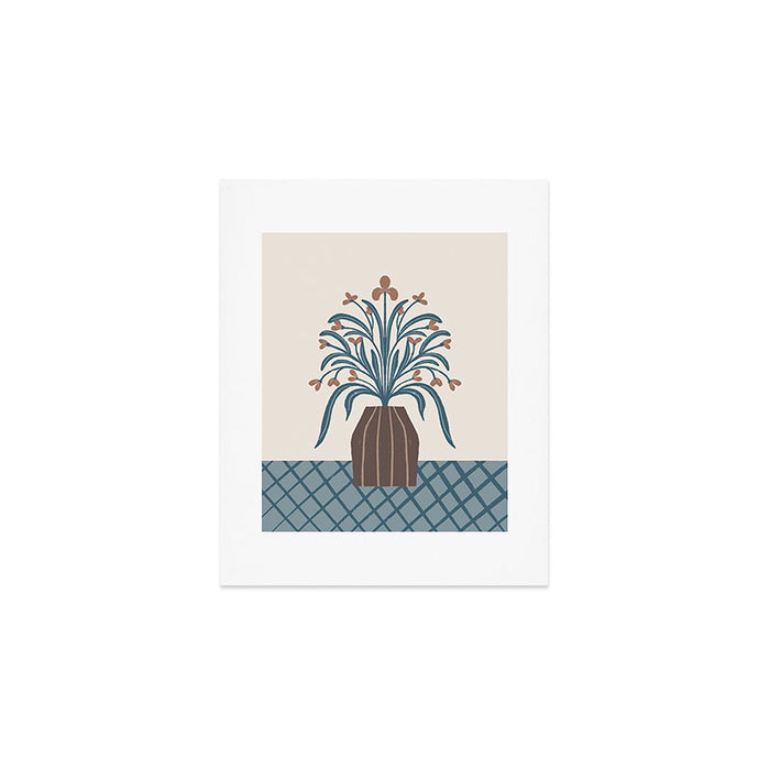 Earthy Modern Vase with Florals Art Print Gallery Image 1