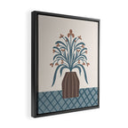 Earthy Modern Vase with Florals Framed Canvas Print Gallery Image 2