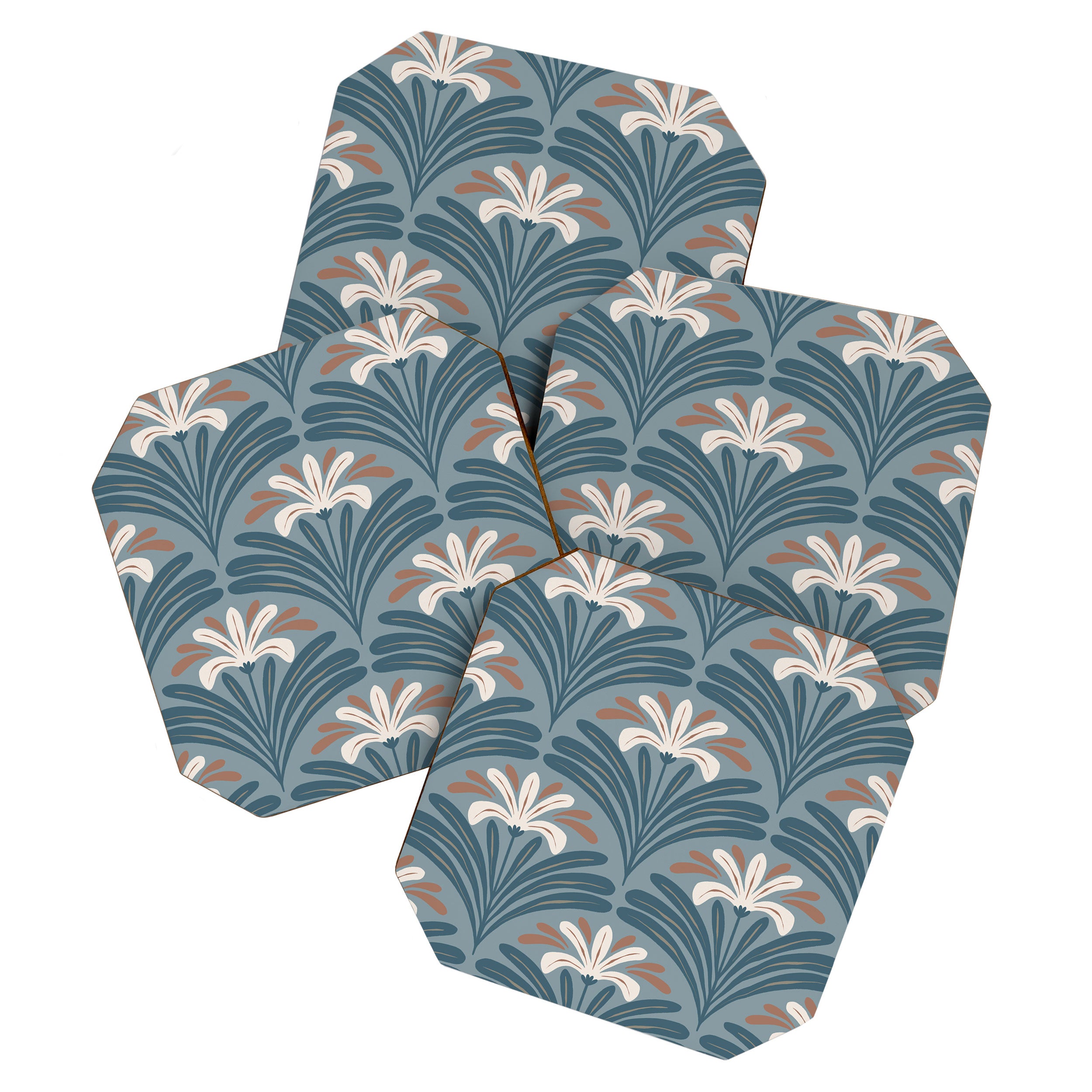 Elegant Leafy Blossoms  Coaster Gallery Image 1