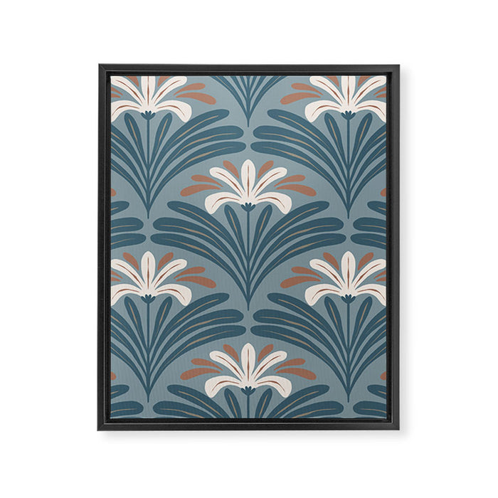 Elegant Leafy Blossoms  Framed Canvas Print Gallery Image 1