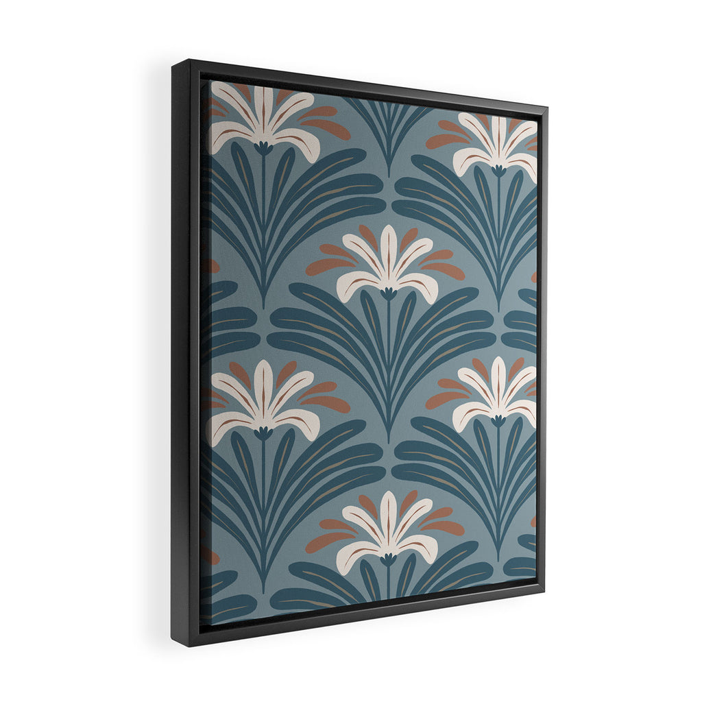 Elegant Leafy Blossoms  Framed Canvas Print Gallery Image 2