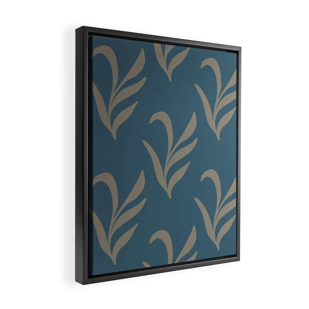 Elegant Leafy Branches Framed Canvas Print Gallery Image 2