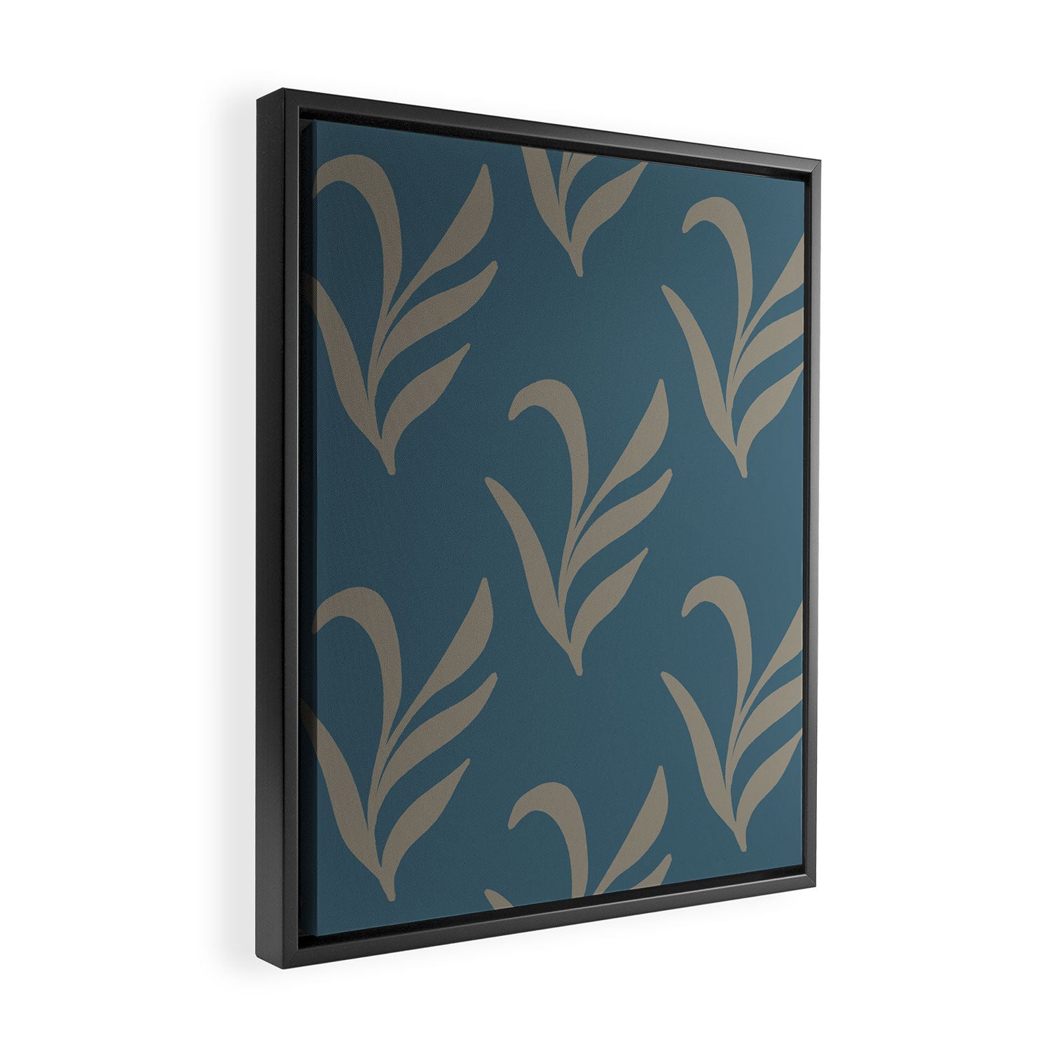 Elegant Leafy Branches Framed Canvas Print Gallery Image 2