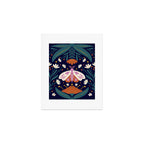 Folk Moth - orange and cream Art Print Gallery Image 1