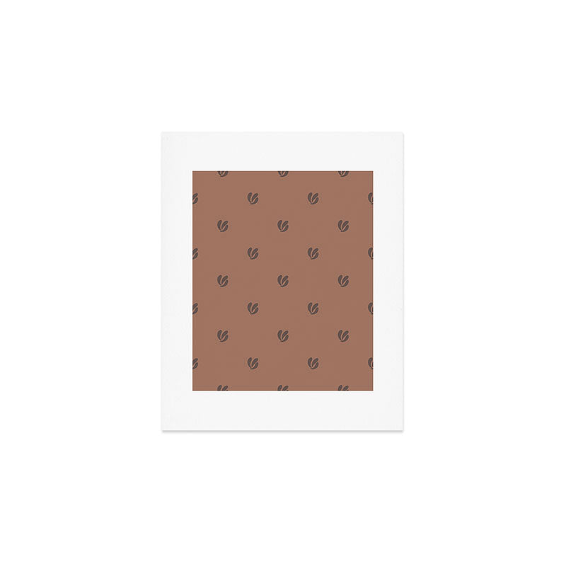 Leafy pattern - mocha mousse Art Print Gallery Image 1