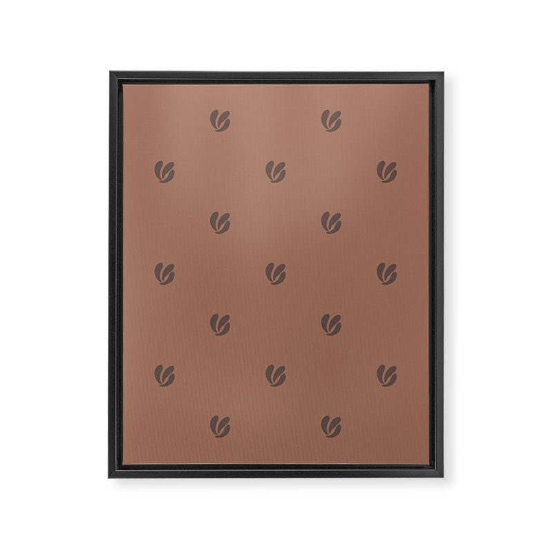 Leafy pattern - mocha mousse Framed Canvas Print Gallery Image 8