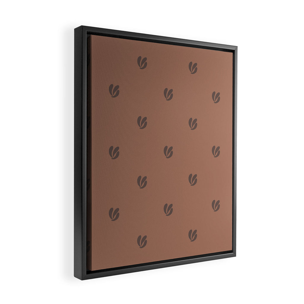 Leafy pattern - mocha mousse Framed Canvas Print Gallery Image 2