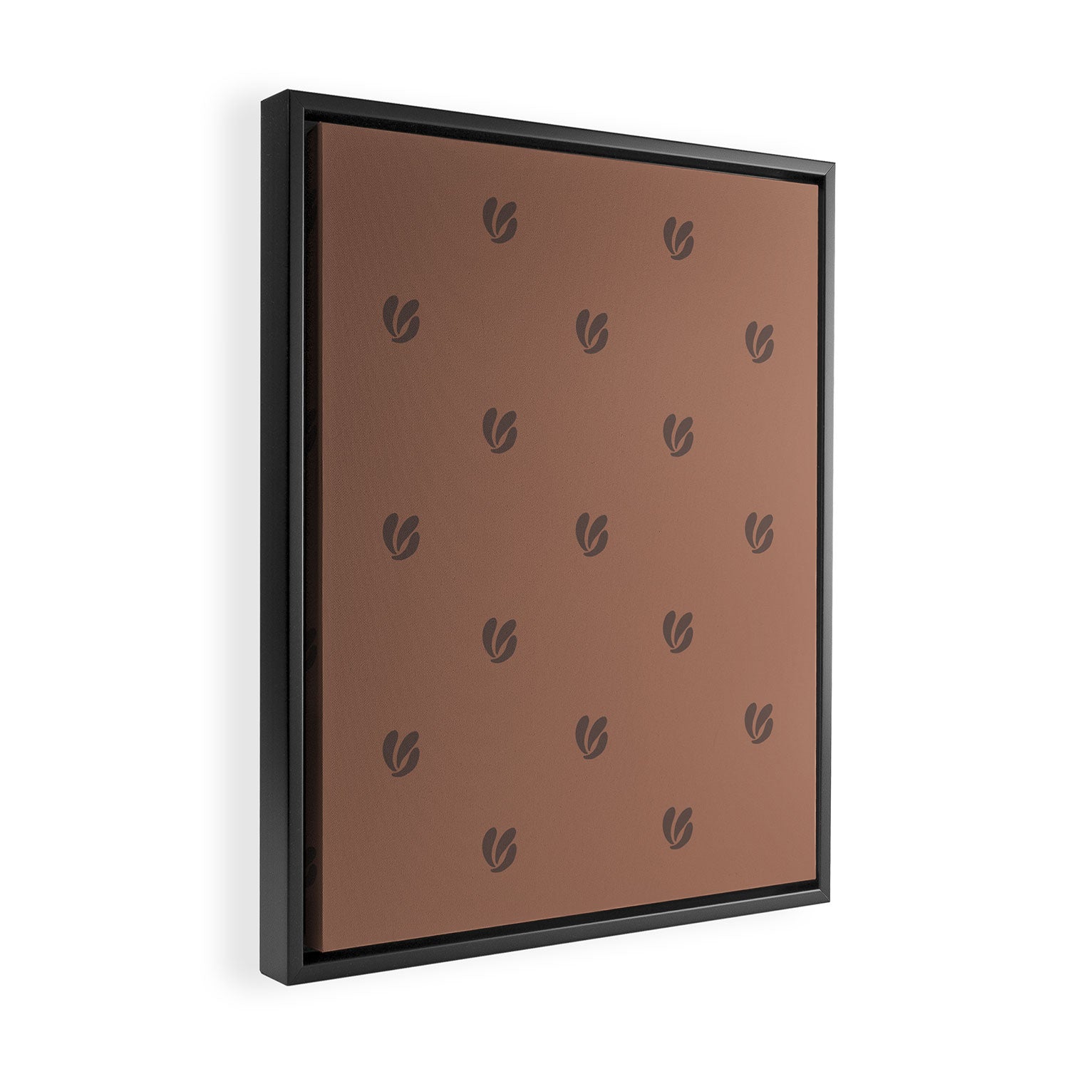 Leafy pattern - mocha mousse Framed Canvas Print Gallery Image 2