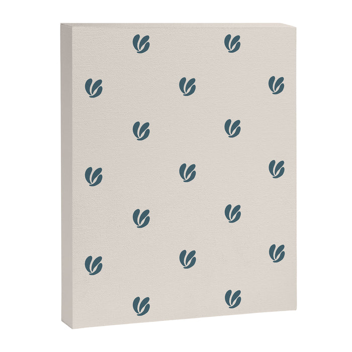 Leafy pattern - teal Canvas Print Gallery Image 1