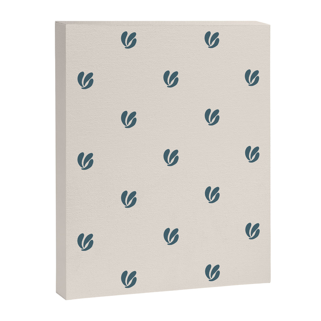 Leafy pattern - teal Canvas Print Gallery Image 8