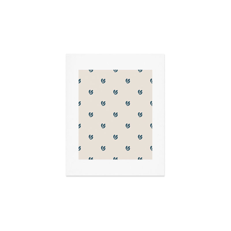 Leafy pattern - teal Art Print Gallery Image 1
