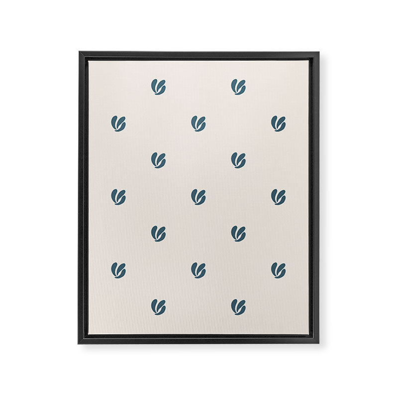 Leafy pattern - teal Framed Canvas Print Gallery Image 8