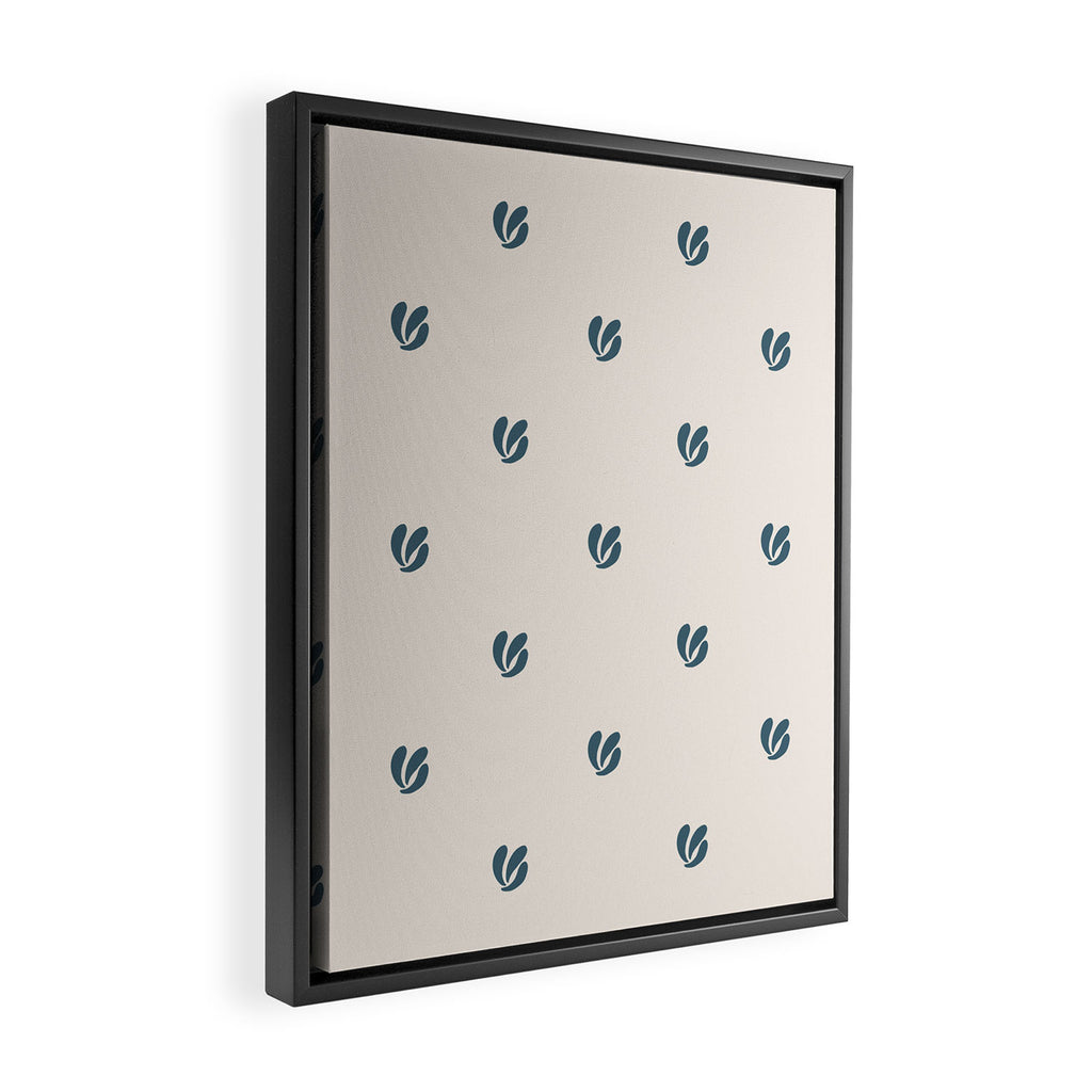 Leafy pattern - teal Framed Canvas Print Gallery Image 2