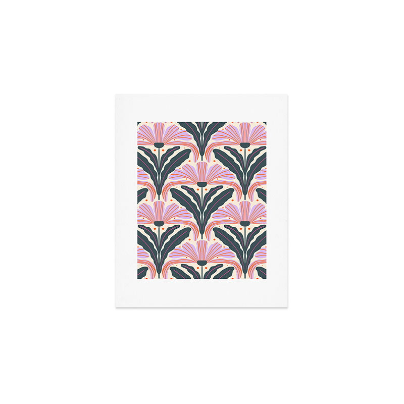 Modern flowers - violet and green Art Print Gallery Image 1