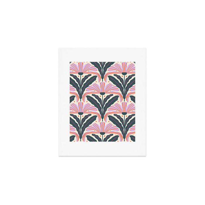 Modern flowers - violet and green Art Print Gallery Image 1