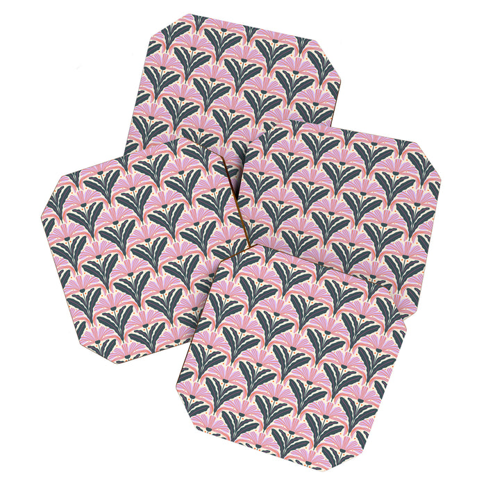 Modern flowers - violet and green Coaster Gallery Image 1