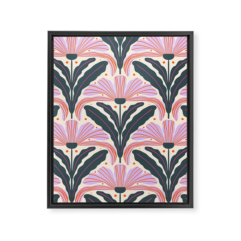 Modern flowers - violet and green Framed Canvas Print Gallery Image 8