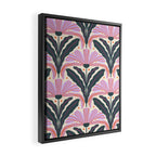 Modern flowers - violet and green Framed Canvas Print Gallery Image 2