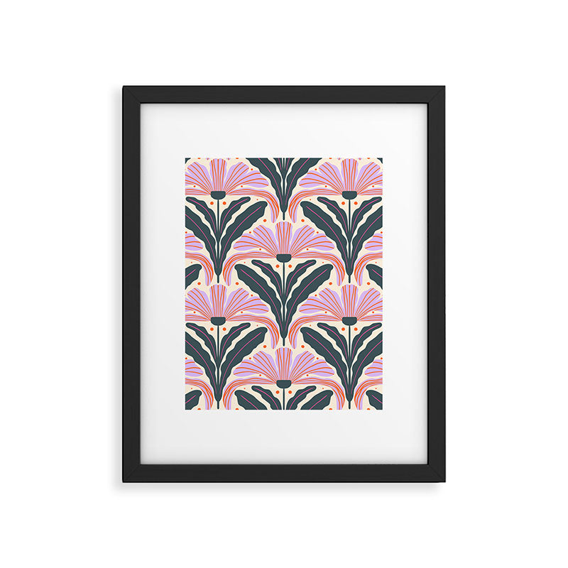 Modern flowers - violet and green Framed Art Print Gallery Image 6