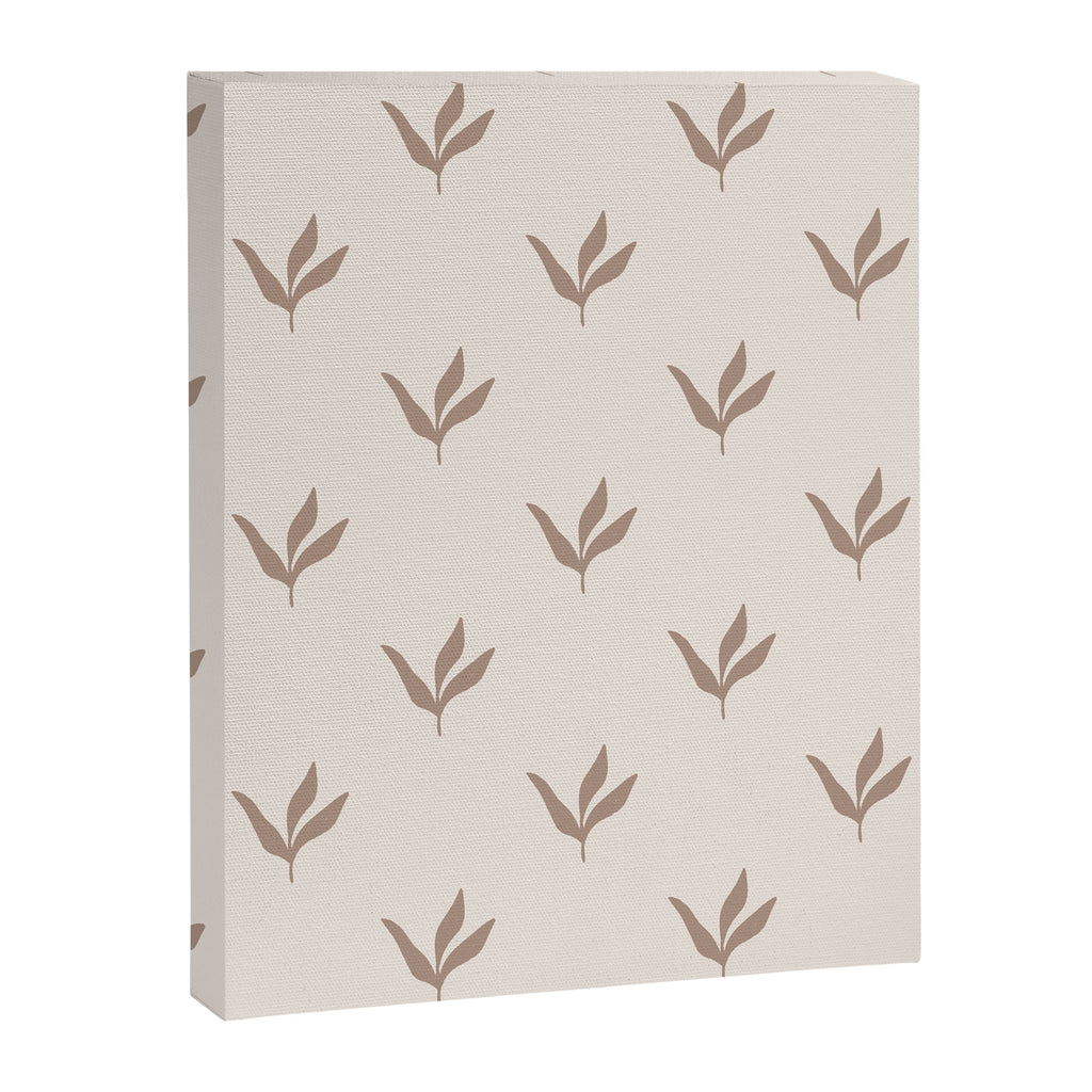 Modern Leafy Pattern - mocha and cream Canvas Print Gallery Image 8
