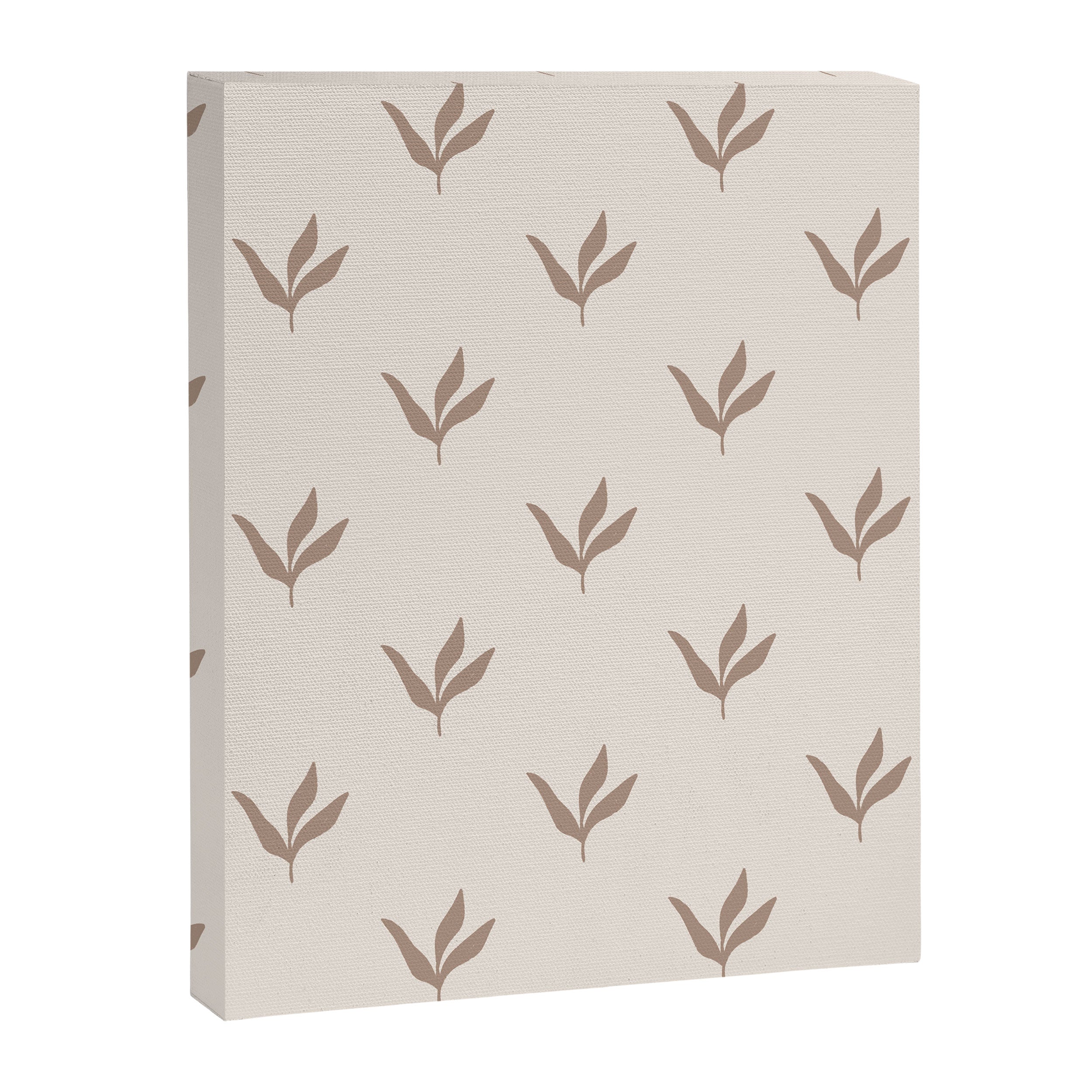 Modern Leafy Pattern - mocha and cream Canvas Print Gallery Image 8