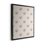 Modern Leafy Pattern - mocha and cream Framed Canvas Print Gallery Image 2