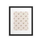 Modern Leafy Pattern - mocha and cream Framed Art Print Gallery Image 6