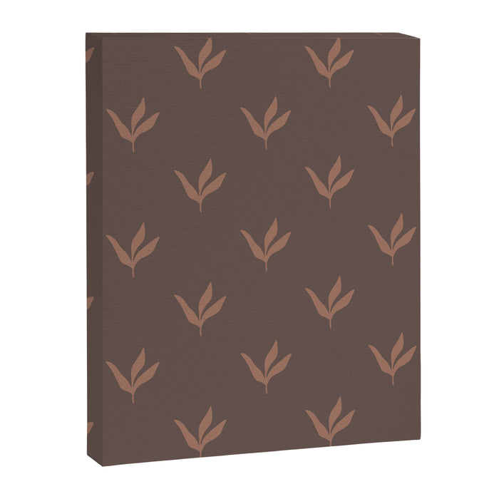 Modern Leafy Pattern - mocha mousse Canvas Print Gallery Image 1