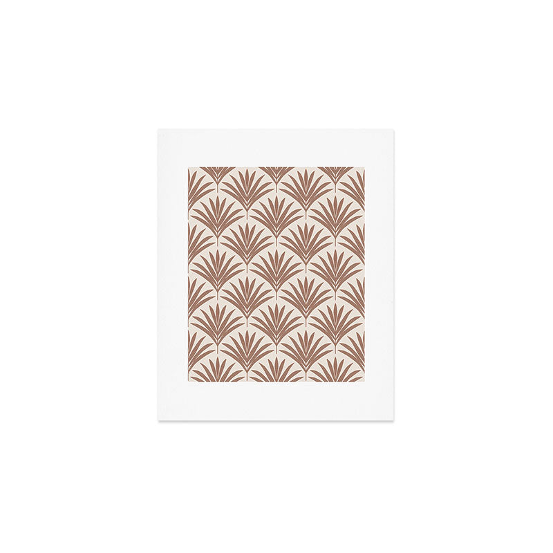 Modern Palm Leaf Pattern - Mocha Art Print Gallery Image 1